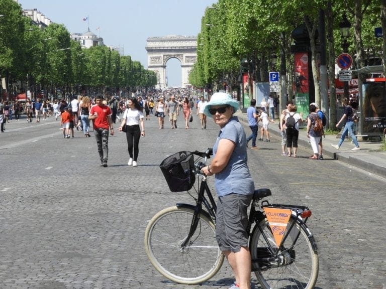 Riding up Champs-Elysees