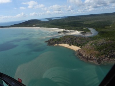 Helicopter flight Roko Island