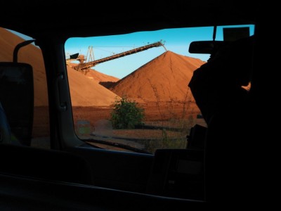 Weipa Mine Tour - Stockpile above load point