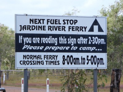 Jardine Ferry Warning Sign